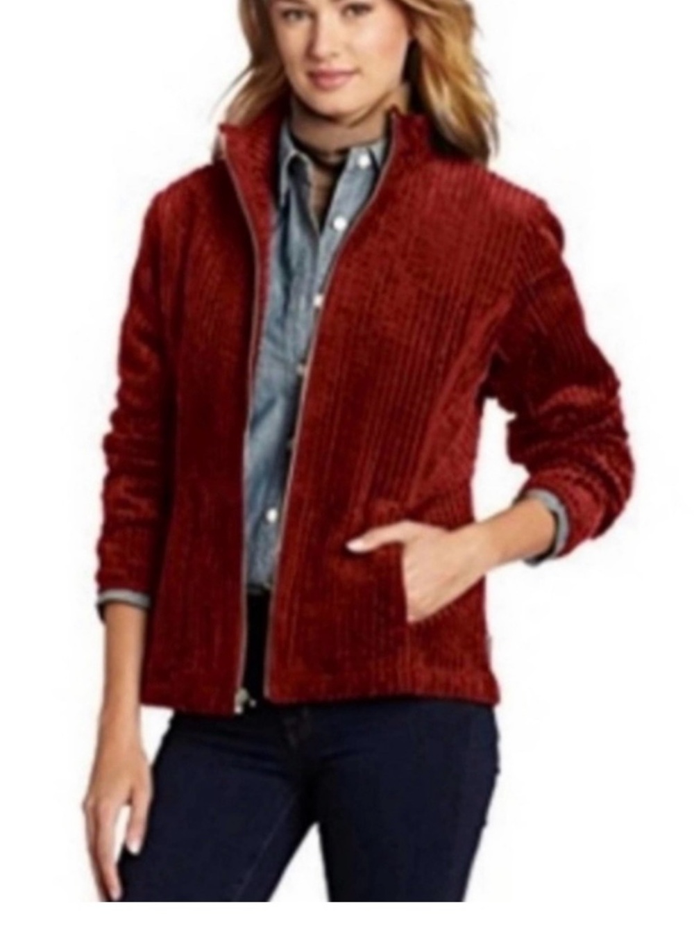 Woolrich Kinsdale Soft Corduroy Full Zip Jacket Size x Large in Ruby Red